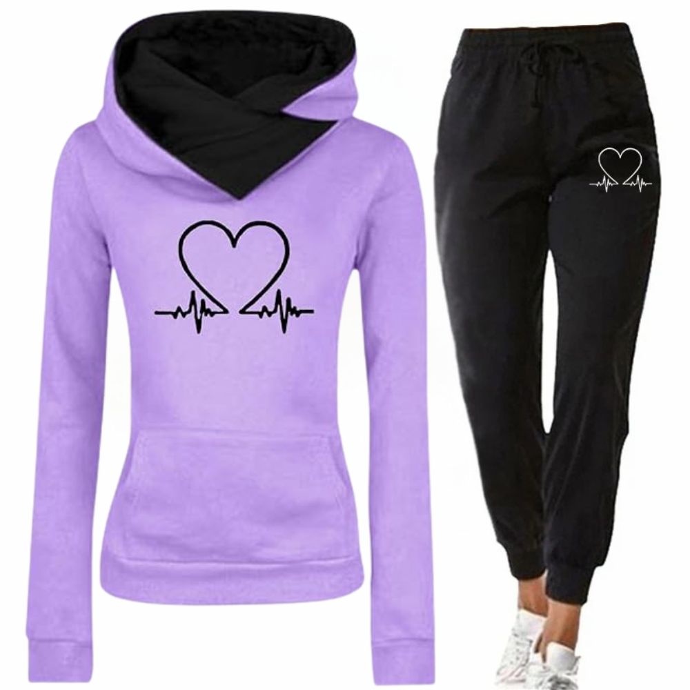 Women’s Heartbeat Hoodie in Purple + Free Joggers