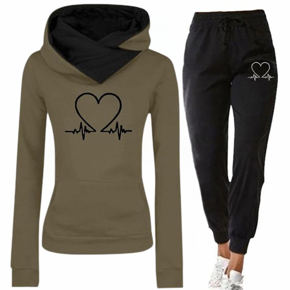 Women's Heartbeat Hoodie in Brown + Free Joggers