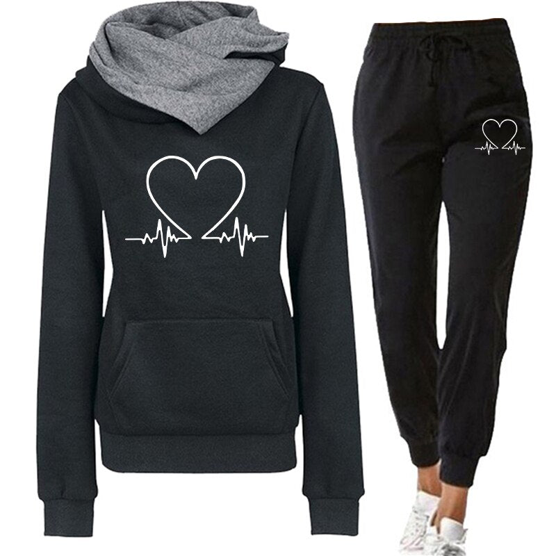 Women’s Heartbeat Hoodie in Black + Free Joggers